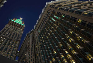 Pullman ZamZam Makkah hotel exterior at night for a 5 star Umrah package
